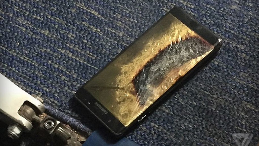 El Note 7 que suspendió el despegue de un avión