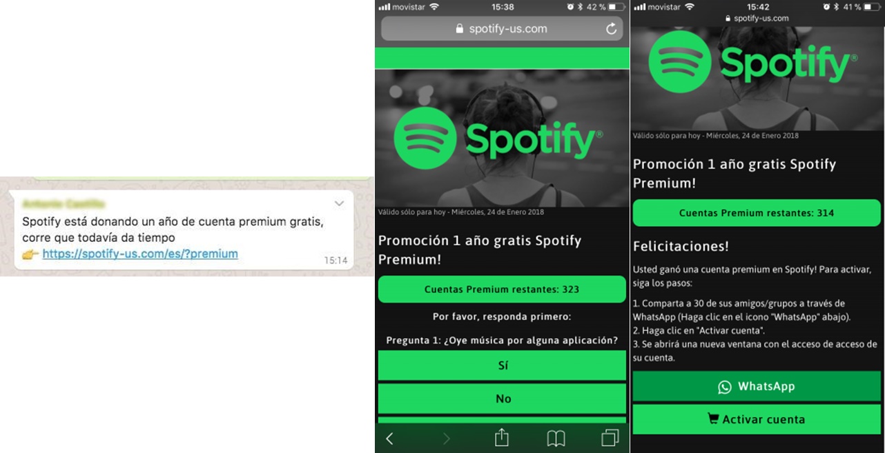 Spotify premium gratis estafa