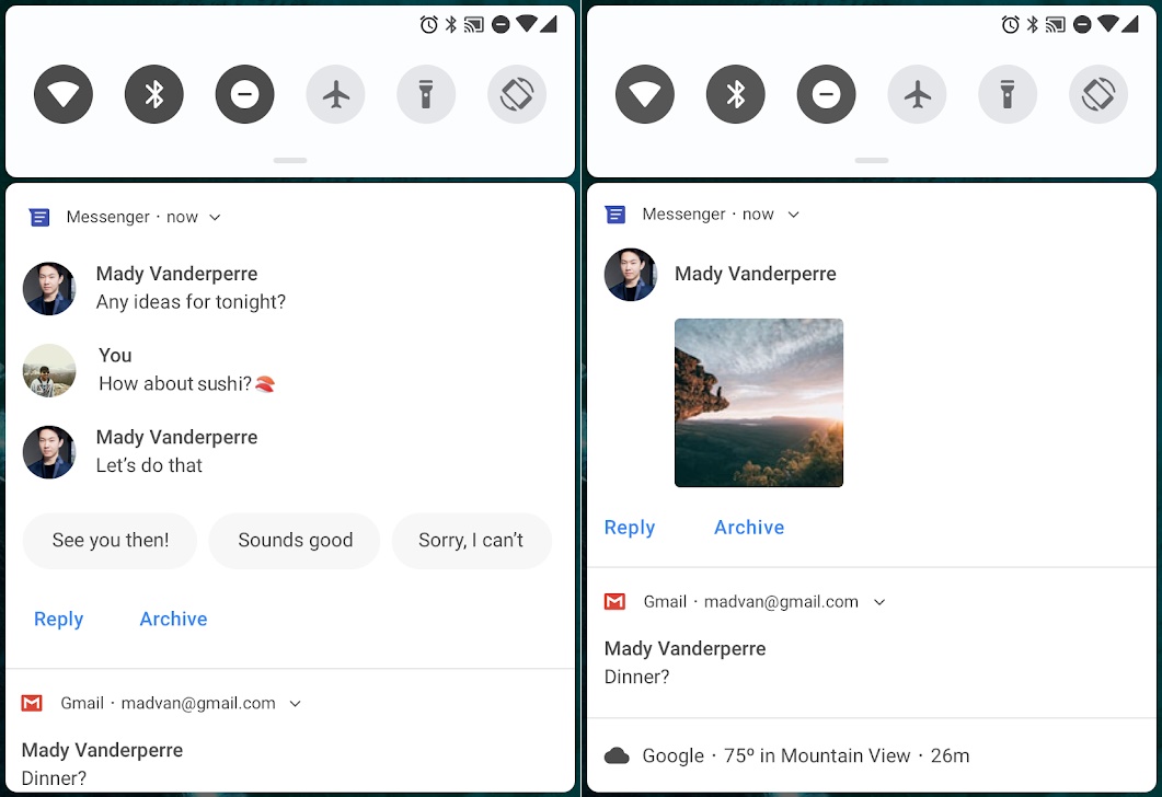 Android P notificaciones