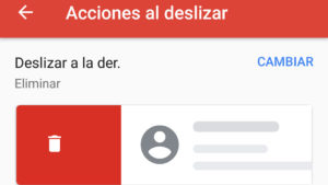 Acciones al deslizar Gmail