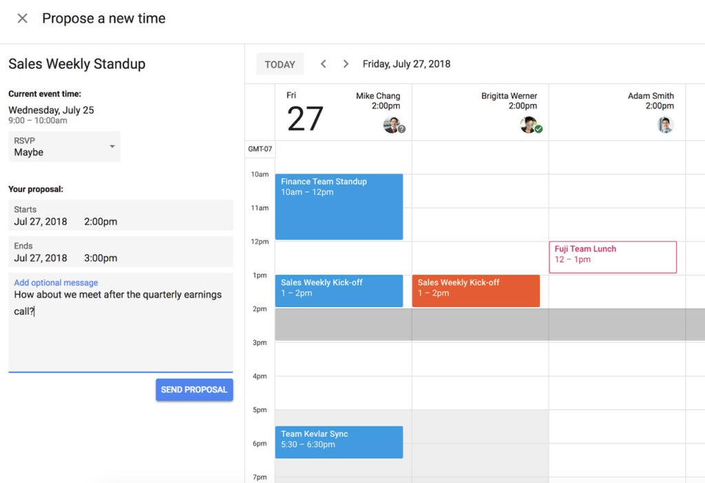 Reprogramar reunion Google Calendar