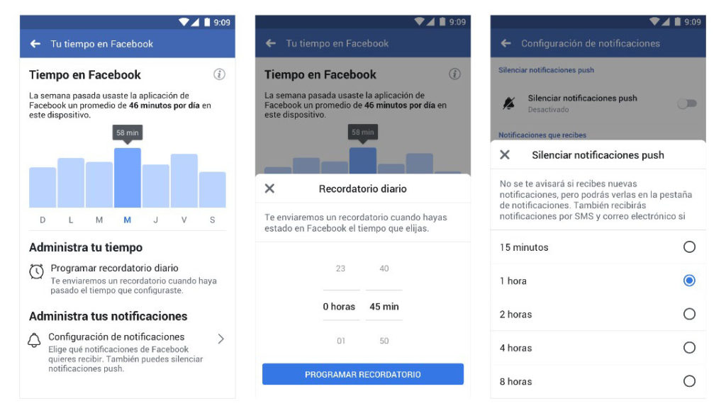 Control actividad Facebook