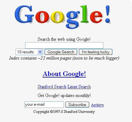 Primera portada Google