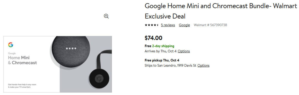 Bundle Chromecast Home mini