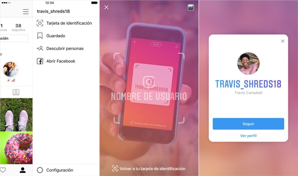 Tarjeta identificacion Instagram