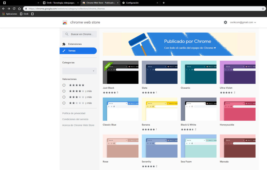 Temas Google Chrome