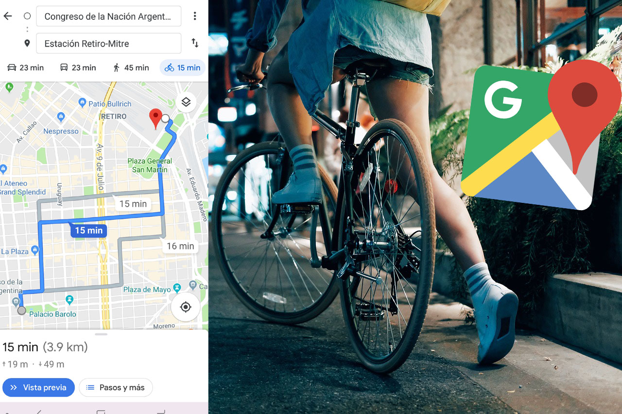 Google Maps bicicleta