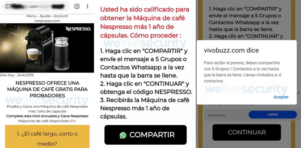 Nespresso gratis WhatsApp