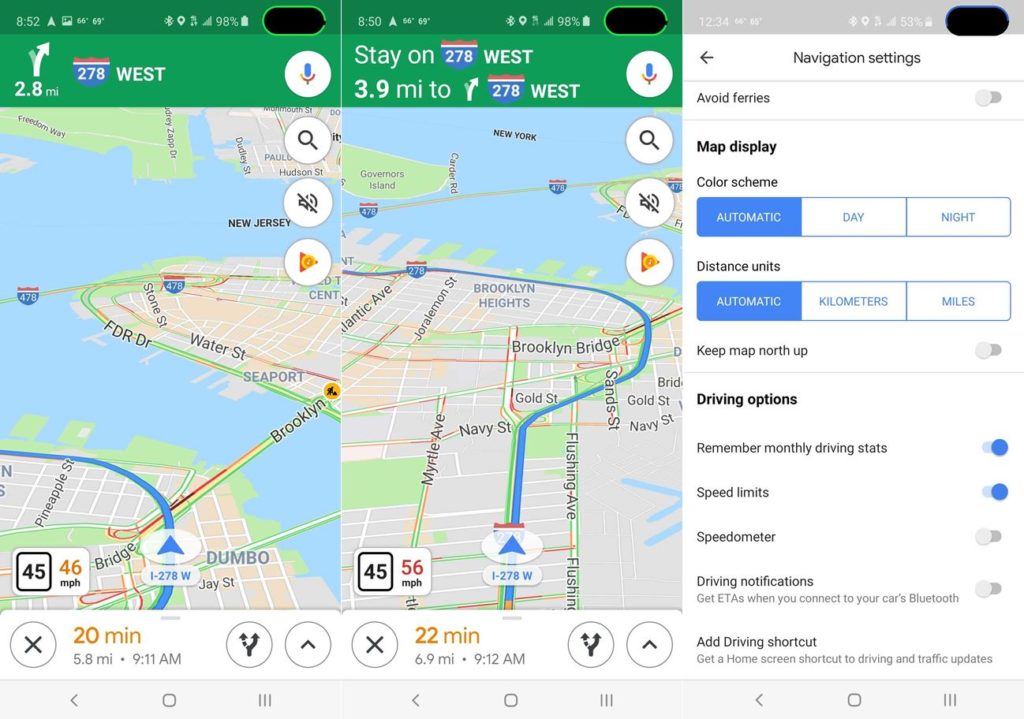 Indicador velocidad Google Maps