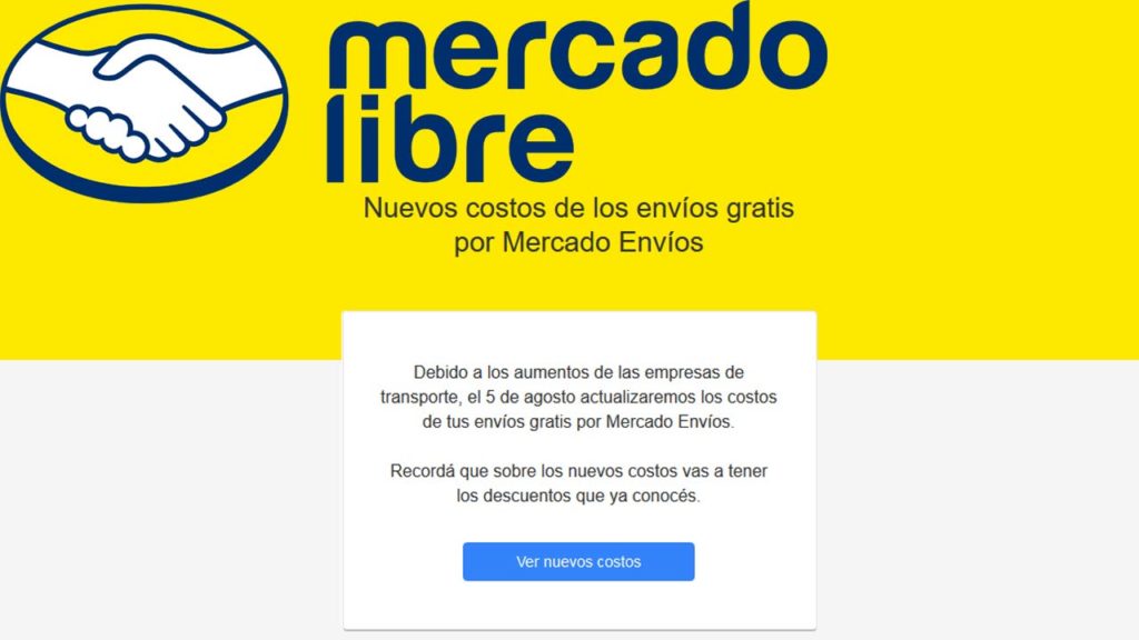 Costos envios mercado libre