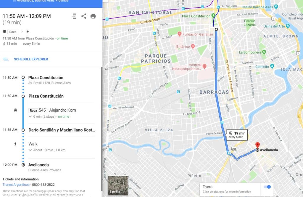 Tren tiempo real Google Maps