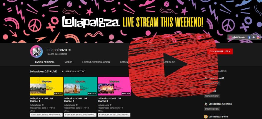 YouTube Lollapalooza 2019