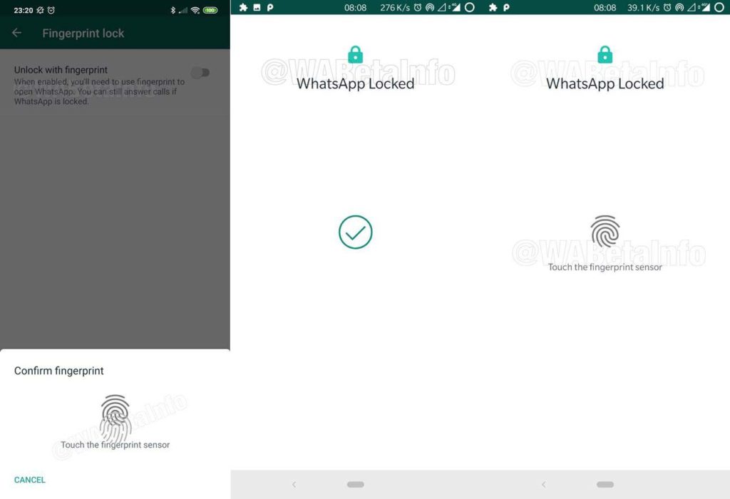 Bloqueo huella WhatsApp Android