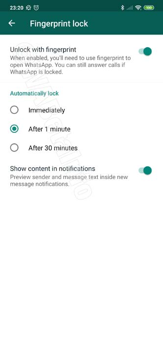 Bloqueo huella WhatsApp Android