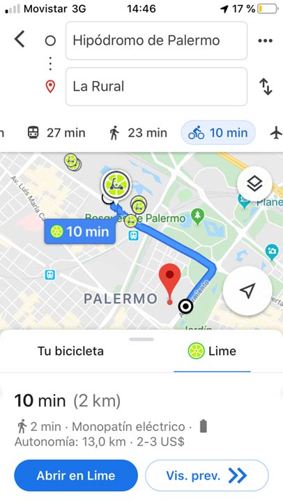 Lime Google Maps
