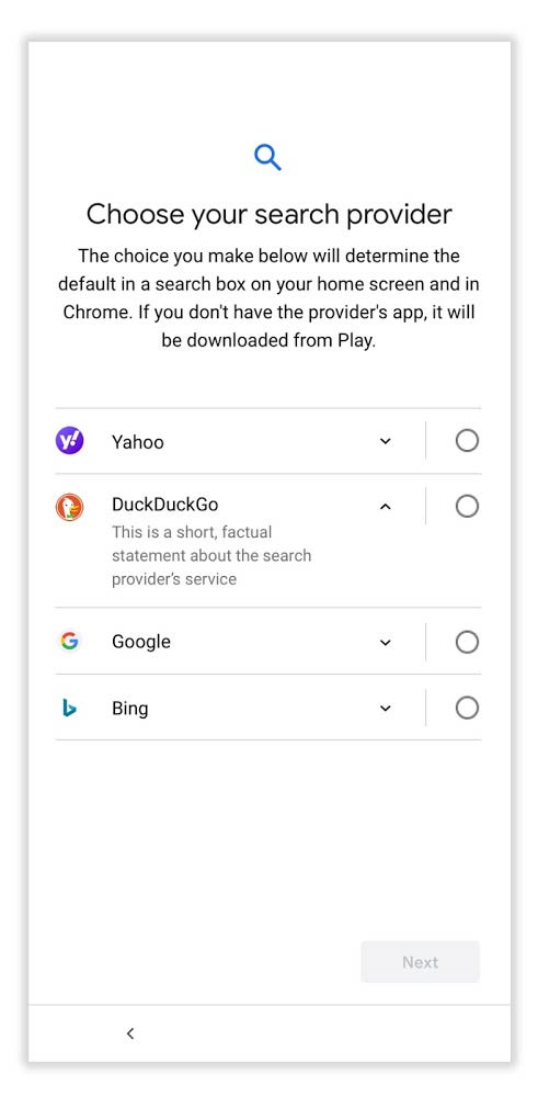 Buscadores alternativos Google Android