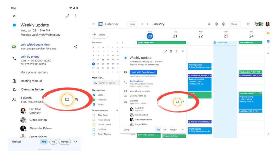 Chat Calendario Google