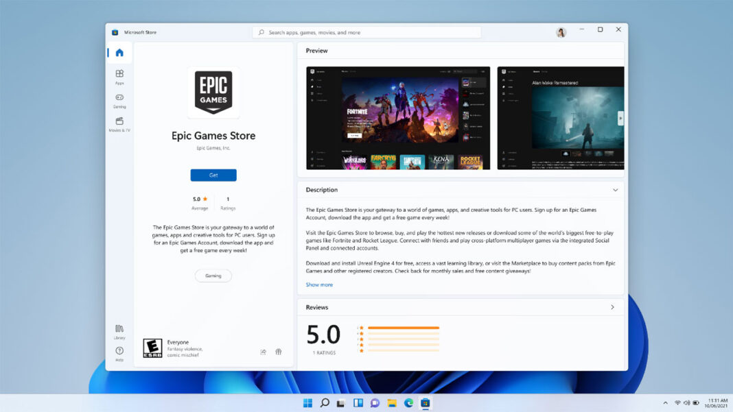 Epic Games Store Windows 11