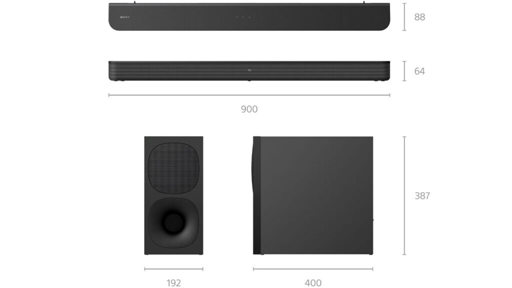 Medidas barra Sony HT-S400